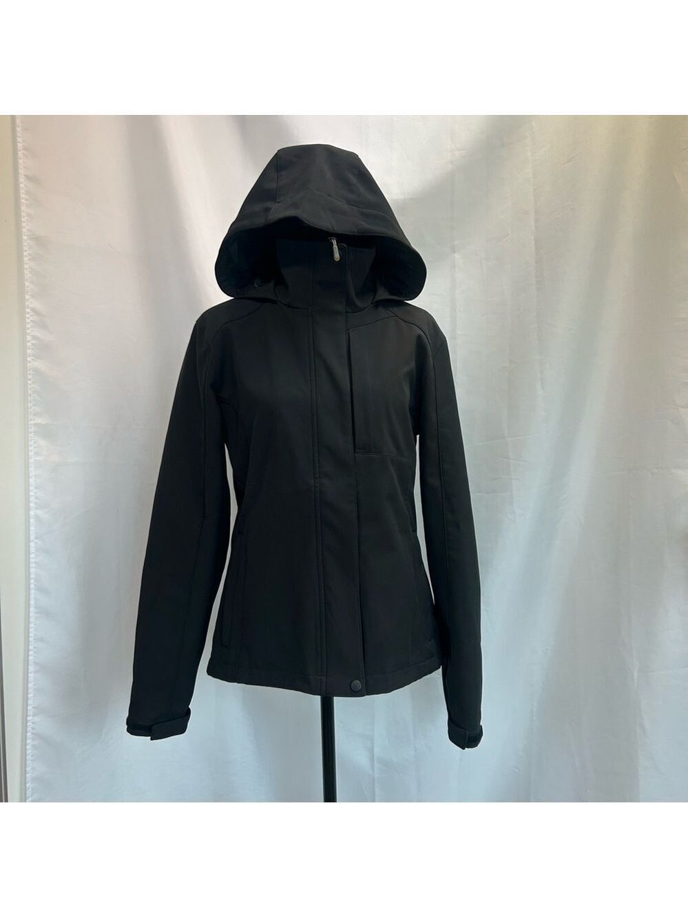Avia black hooded full front zip long sleeve jacket coat Sz M - Picture 15 of 15